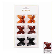 Blossom 6-Piece Butterfly Mini Hair Claw Clip Set - Tortoise Shell & Black (IJC-1362)