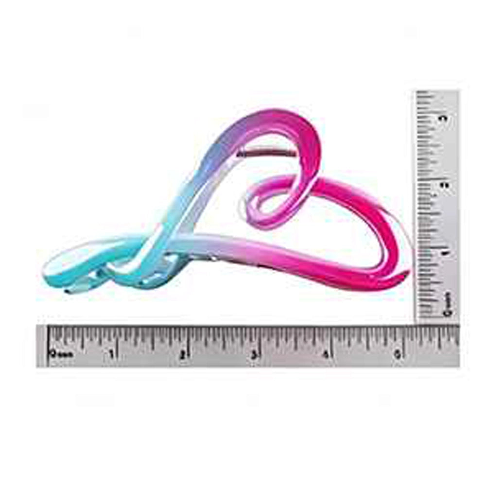 12 Pcs Heart Hair Claw Clips Set - 6 Gradient Pastel Colors (2 of Each) - Matte Acrylic Hollow Heart Jaw Clips, Strong Hold Nonslip Hair Accessories for Women (IJC-1428)