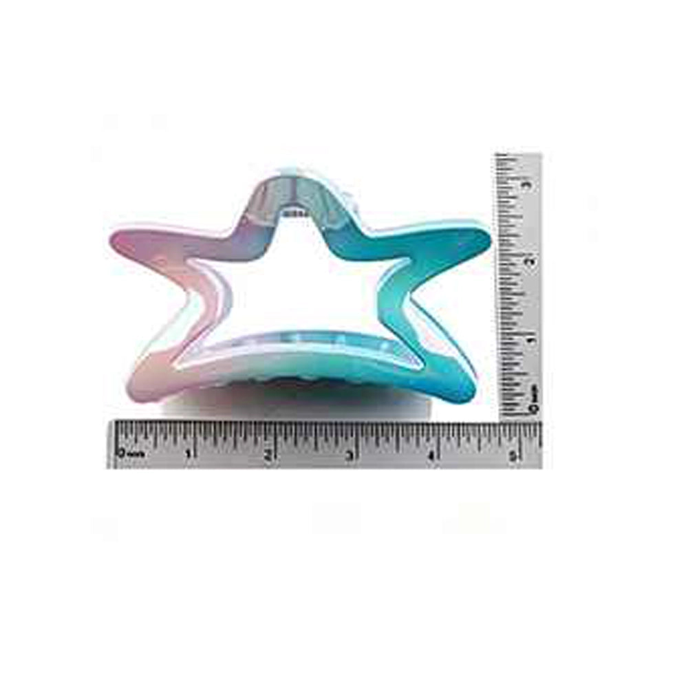 Star Claw Hair Clips - Colorful Gradient Medium Hair Jaw Clips, 6 Pastel Colors (2 Pcs Each) Cute Aesthetic Star Hair Accessories for Women (IJC-1432)