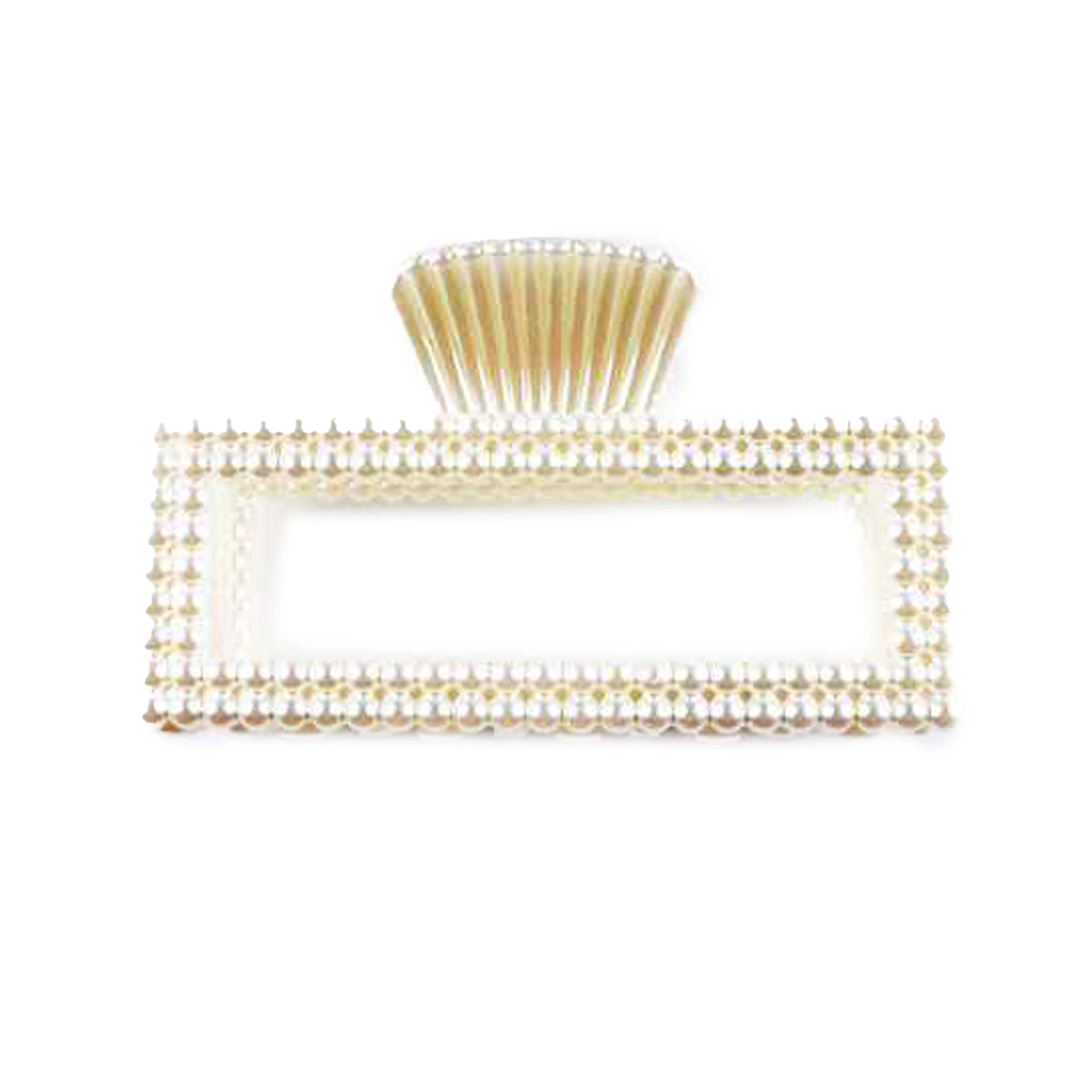 Large Faux Pearl Square Claw Clip for Elegance