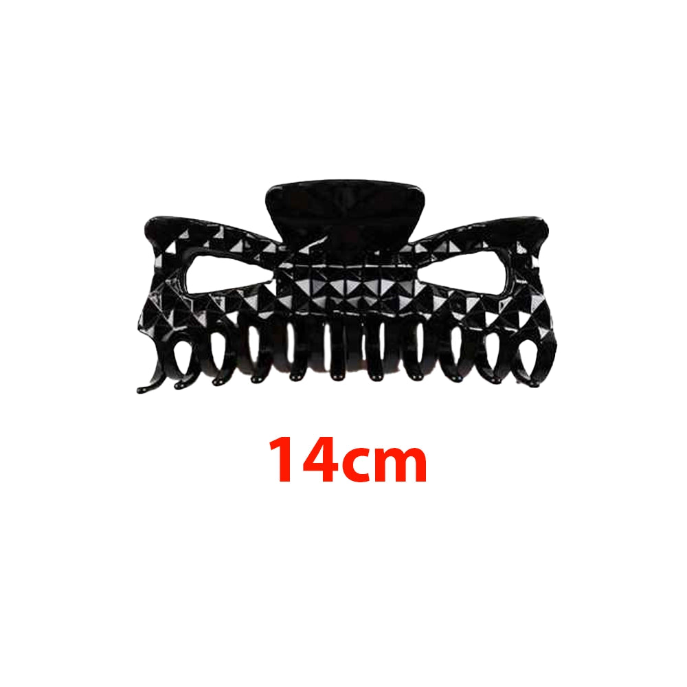 Large Textured Hair Claw Clips – 6 Assorted Colors - 14cm Claw