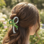 Oversized Ribbon Hair Claw (13 cm) in Ombré Green  and more colors