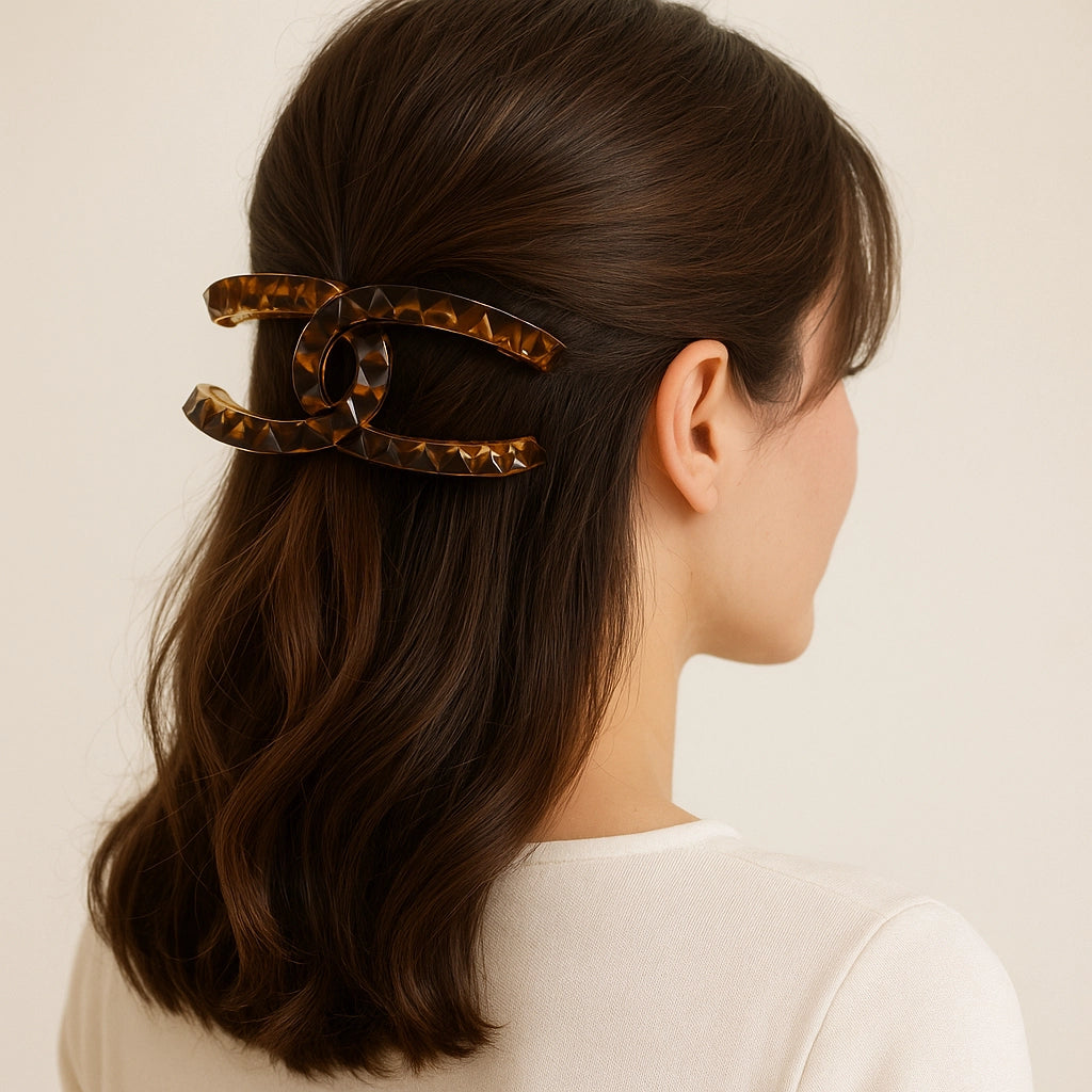 Textured Acrylic Double C Hair Clip – 13cm Large Claw