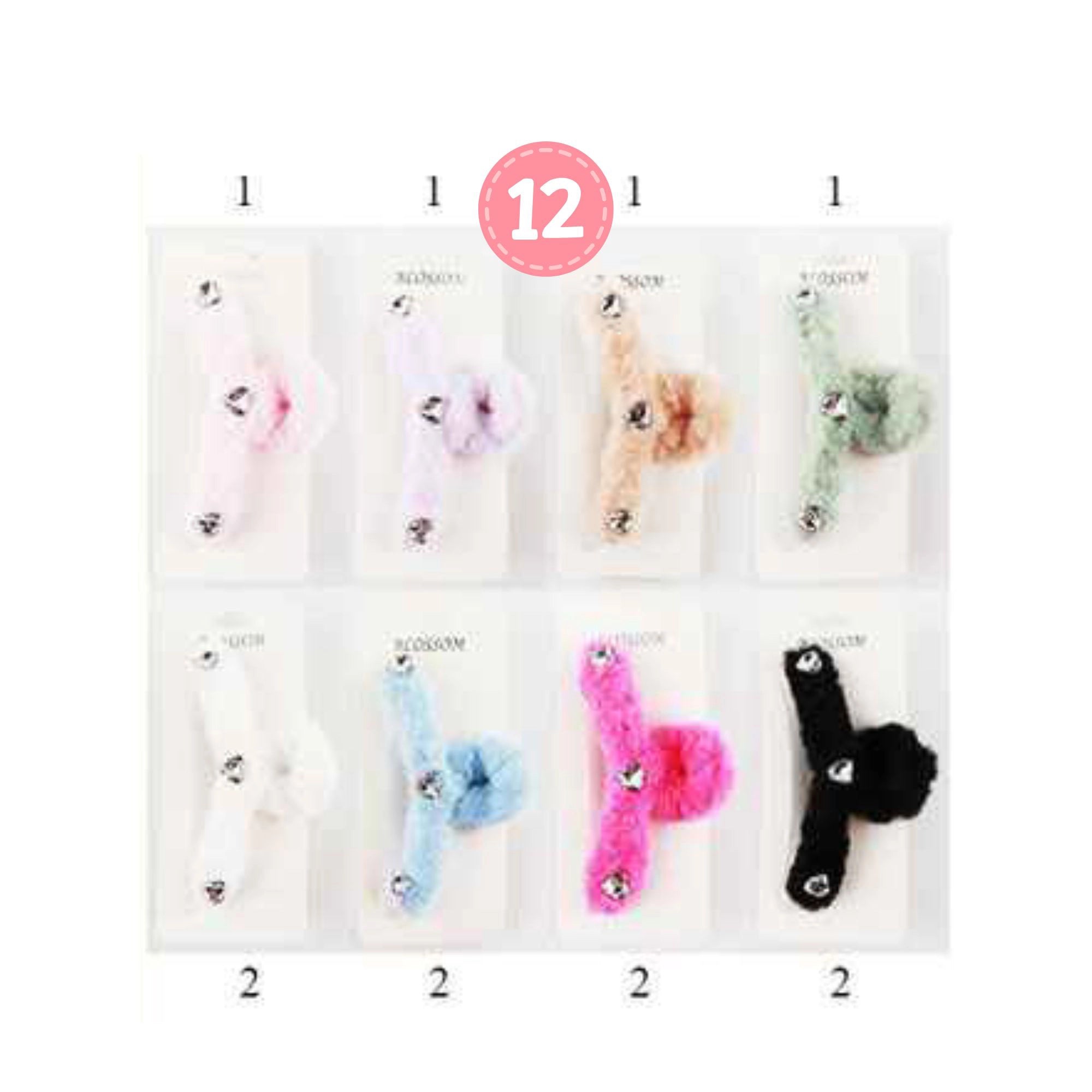 Soft Glam Pastel Plush Claw Clips with Rhinestone Sparkle Jumbo 12cm