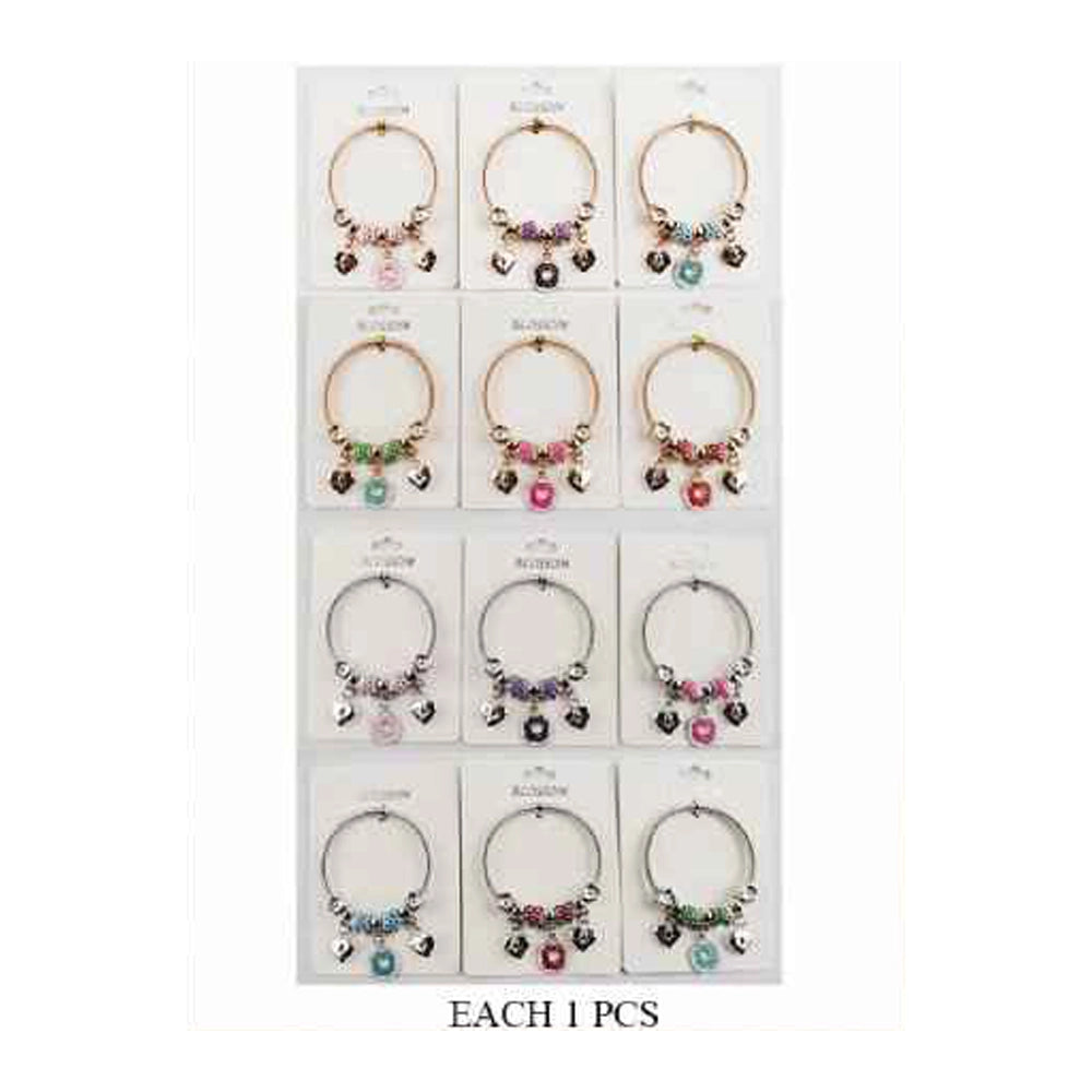 Donut Charm Bracelet for Girls, Whimsical Star & Heart Expandable Bangle (IKBR-188)