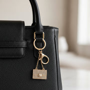Crystal Rhinestone Mini Purse Keychain – Luxury Handbag Key Ring Bag Charm for Women, 6 Colors Available (Gold & Silver Metal) (IKC-784)