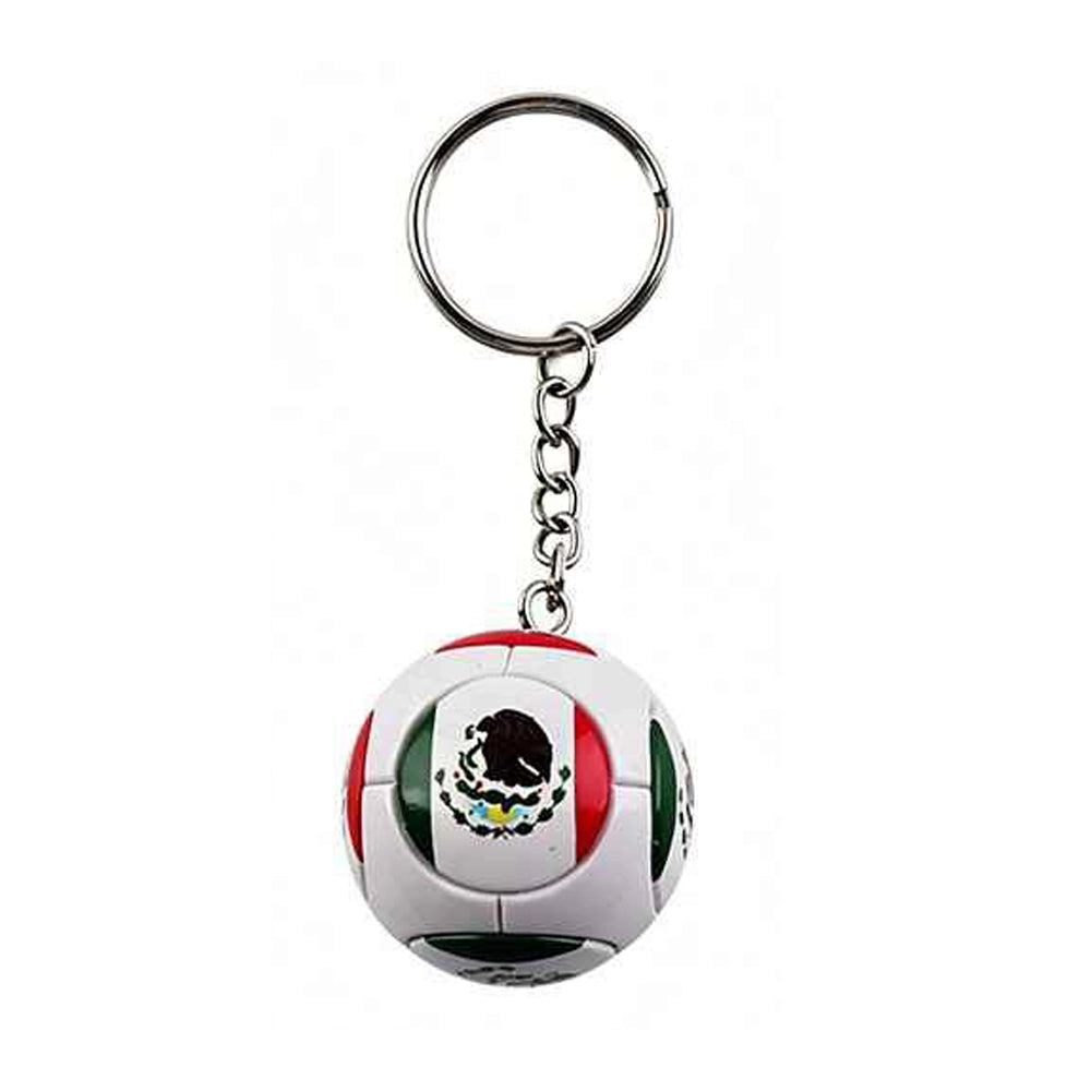 Mexico Flag Soccer Ball Keychain Set – Mexican Pride Football Keyring Party Favors, Souvenirs & Gifts, Green White Red Viva Mexico Car Key Accessories – 12 Pack (IKC-824MX)