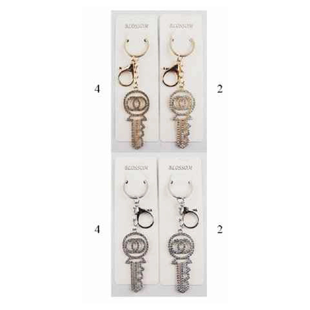 Elegant Rhinestone Key Charm & Bag Accessory Keychain (IKC-835)
