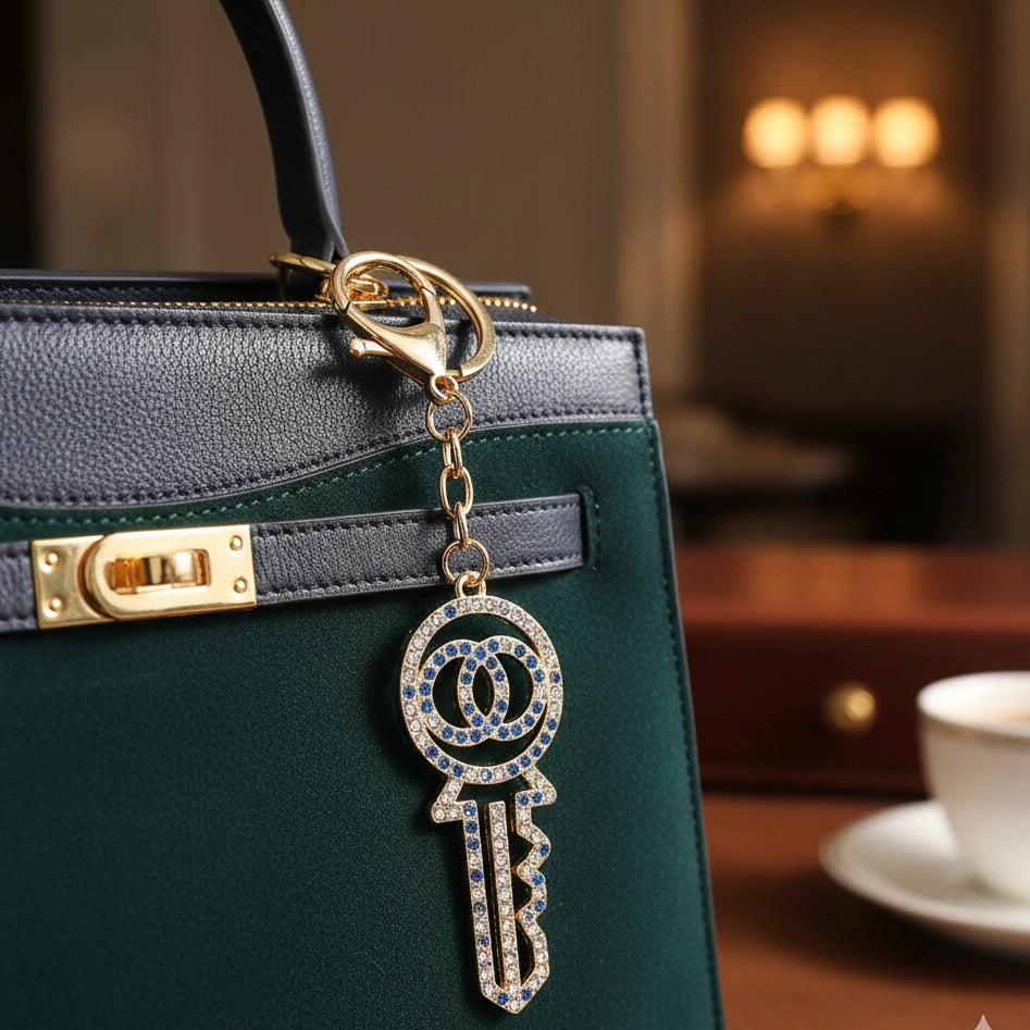 Elegant Rhinestone Key Charm & Bag Accessory Keychain (IKC-835)