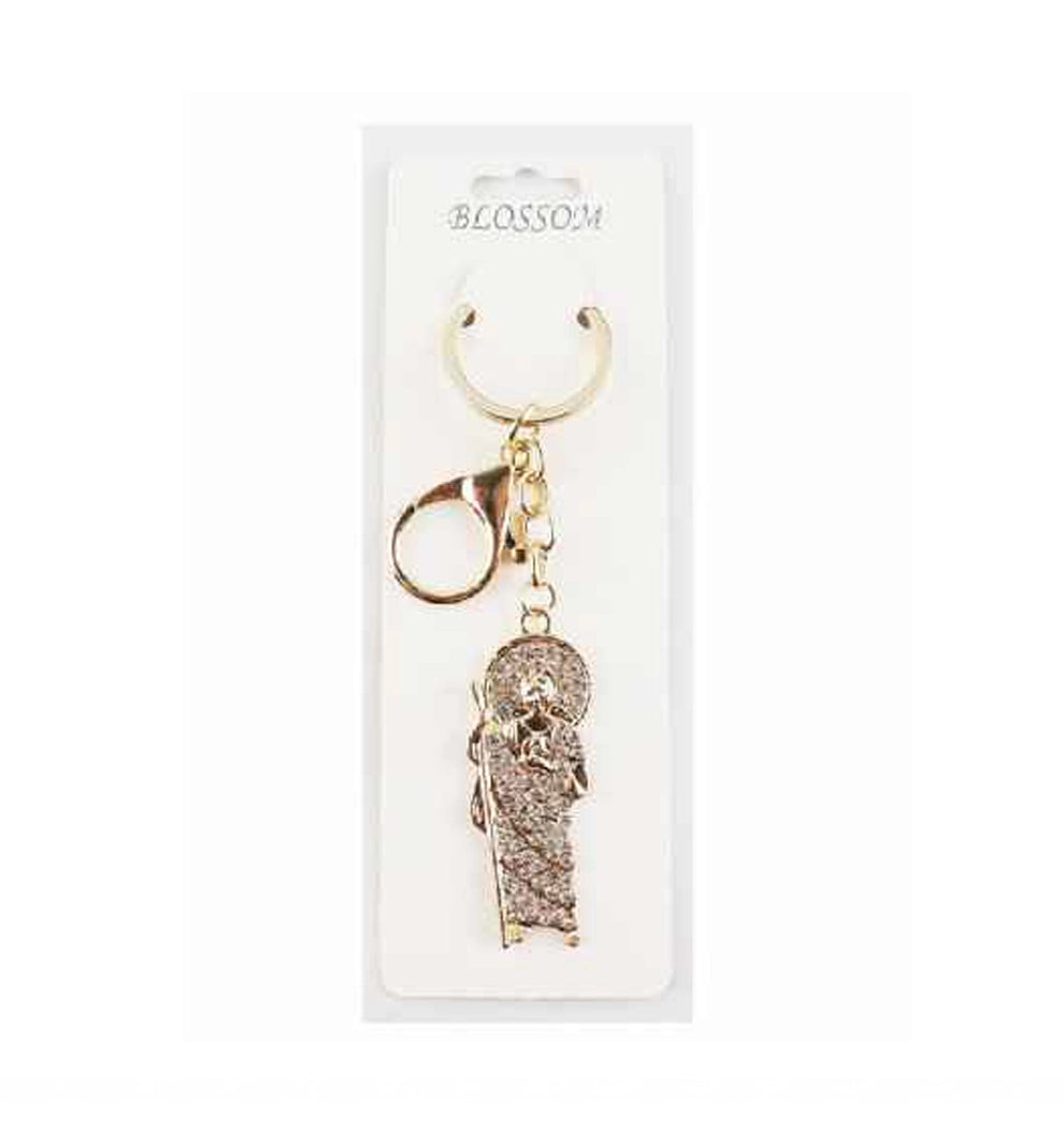 Sparkling 'Santa Muerte' Keychain Duo - Protection & Style