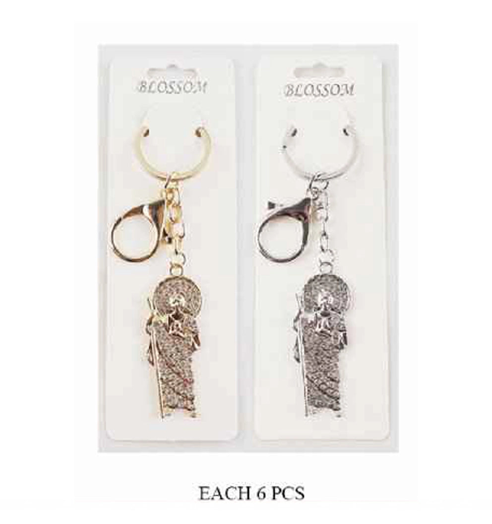 Sparkling 'Santa Muerte' Keychain Duo - Protection & Style