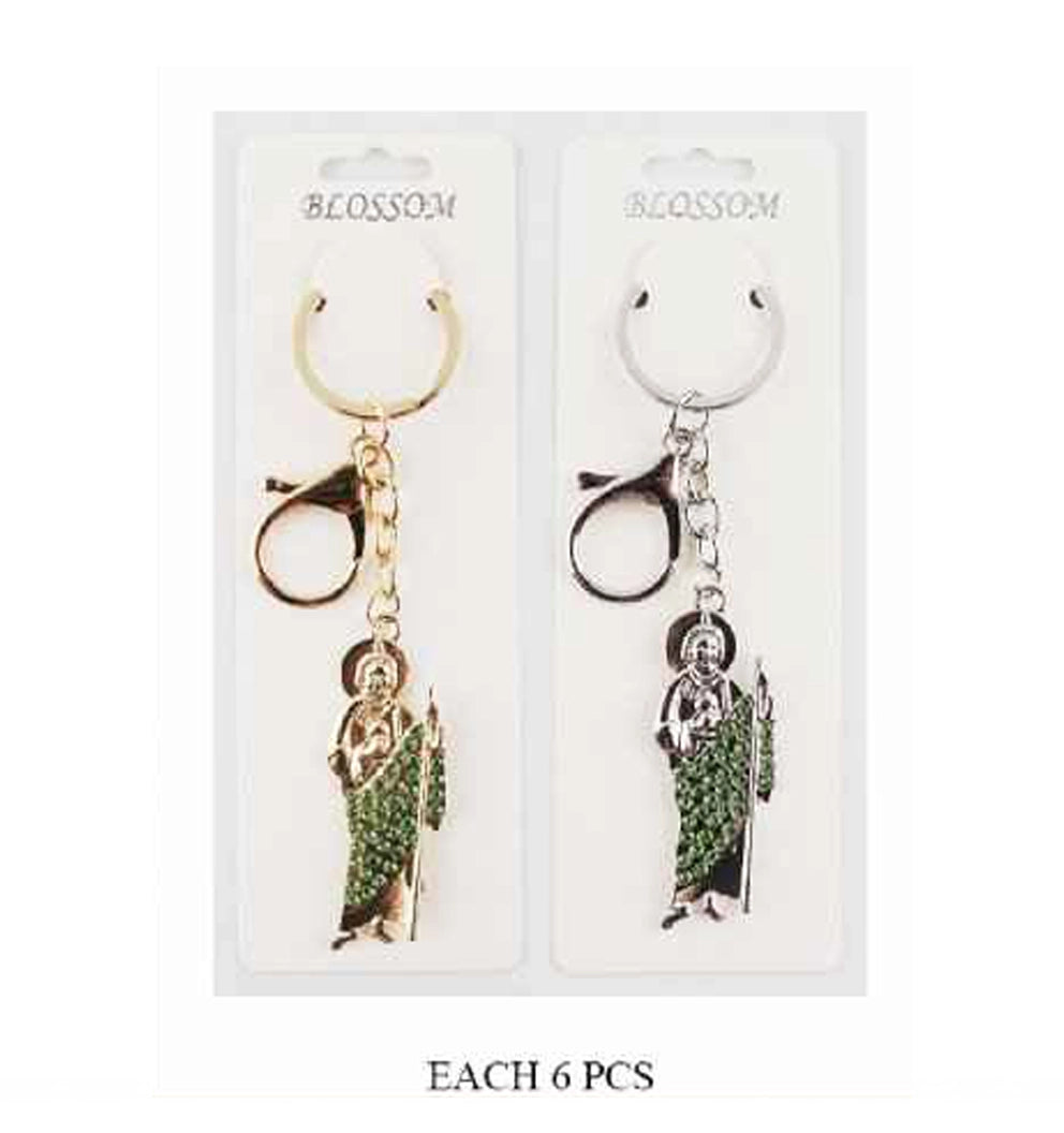 Sparkling Saint Jude Thaddeus Keychain - Patron of Lost Causes