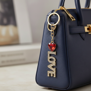 "LOVE" Rhinestone Heart Keychain – Sparkling Crystal Bag Charm & Key Ring Accessory (IKC-954)