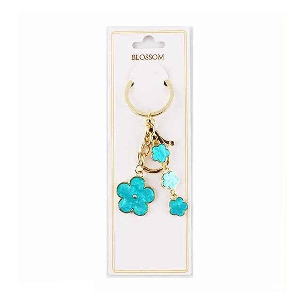 Floral Enamel Keychain & Bag Charm – Elegant Flower Dangle Accessory for Keys and Purses |  IKC-993