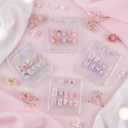 Cute Cartoon 3D Press-On Nails Set for Kids & Teens – Colorful Animated Artificial False Nails Kit (IKNA-021)