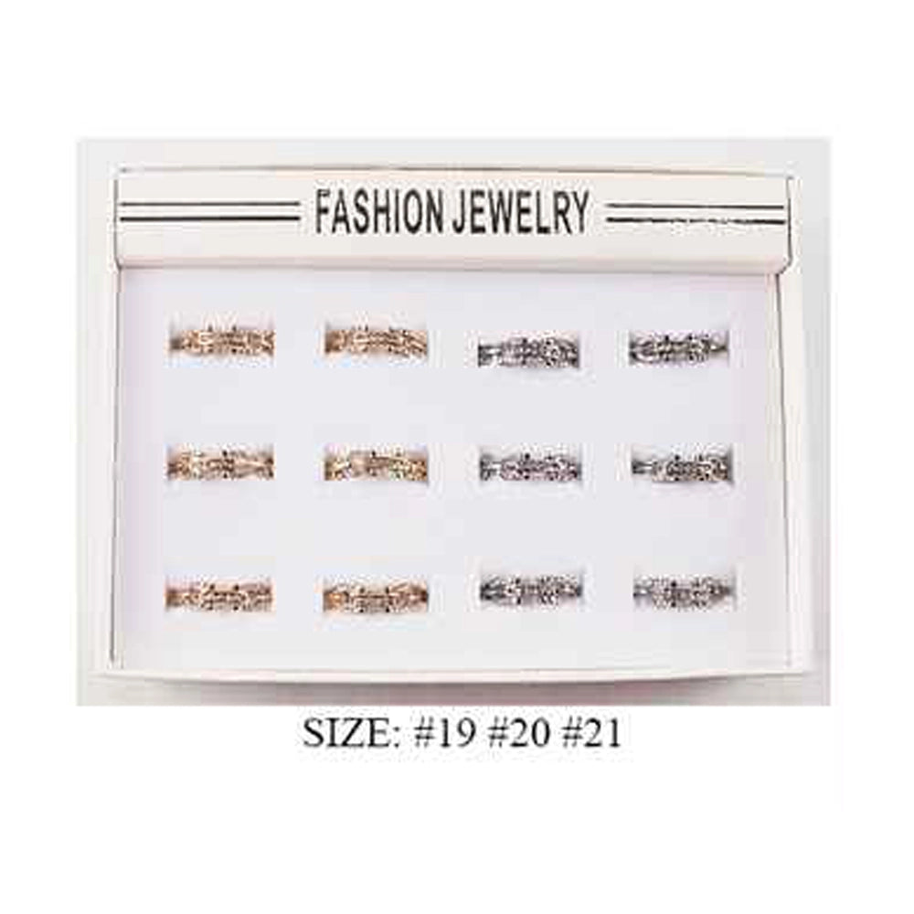 Elegant Gold-Tone Chain Link Crystal Ring – Adjustable Fashion Statement (IRI-1004)