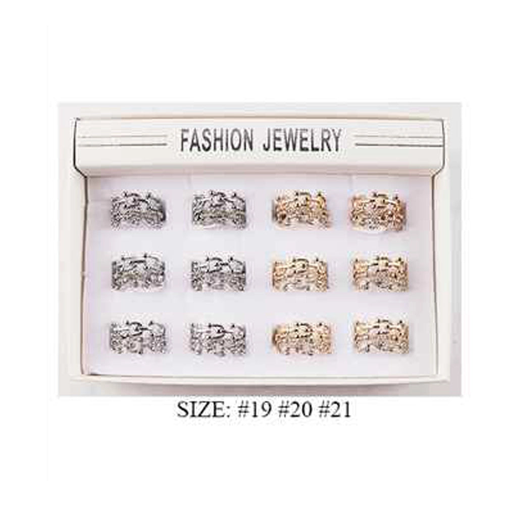 Fashion Exquisite Gold-Tone Multi-Layer Crystal Statement Ring IRI-1005