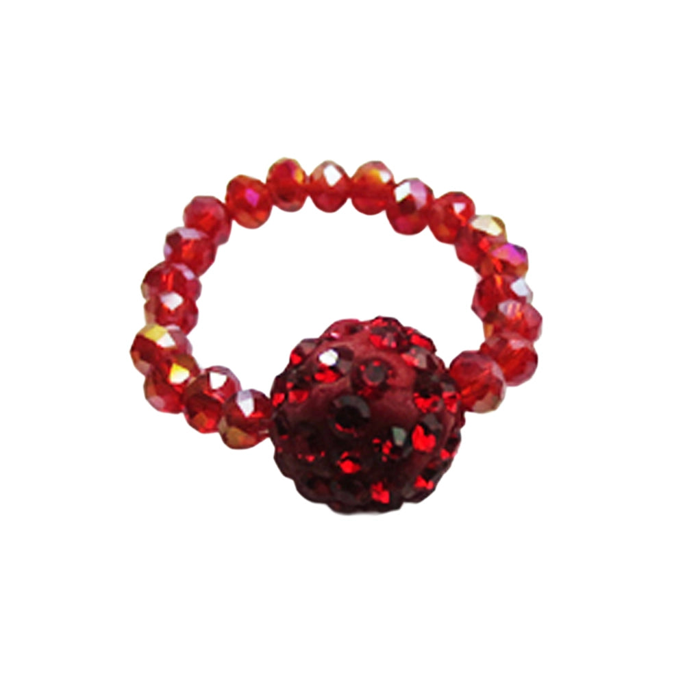 Dazzling Disco Ball Crystal Beaded Rings - Adjustable & Statement Set
