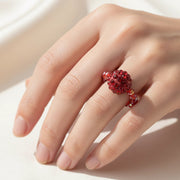 Dazzling Disco Ball Crystal Beaded Rings - Adjustable & Statement Set