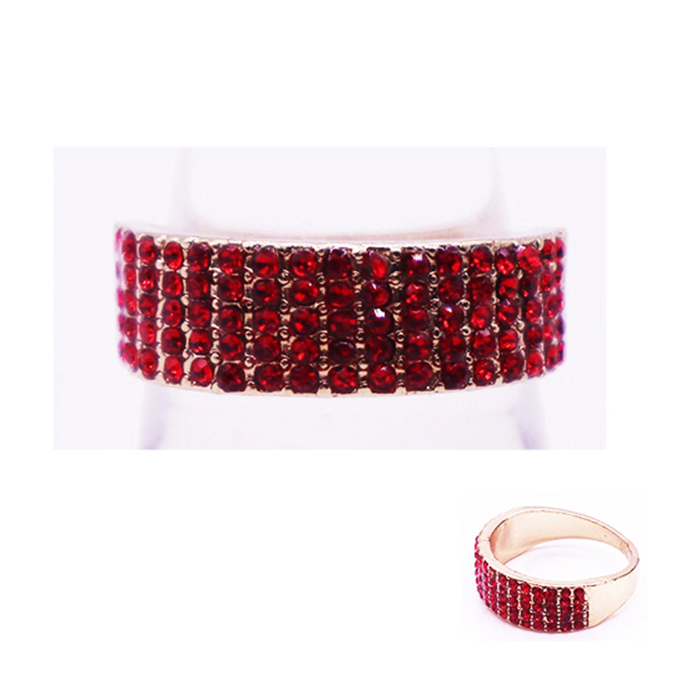 Stunning Multi-Row Crystal Eternity Ring – Elegant Sparkle in 12 Vibrant Colors (IRI-701BT)