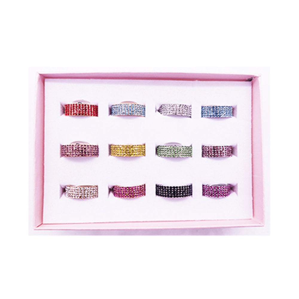 Stunning Multi-Row Crystal Eternity Ring – Elegant Sparkle in 12 Vibrant Colors (IRI-701BT)