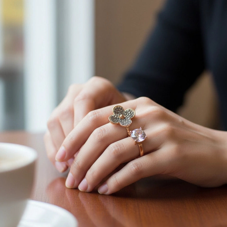 Luxurious Cubic Zirconia Ring Assortment Set