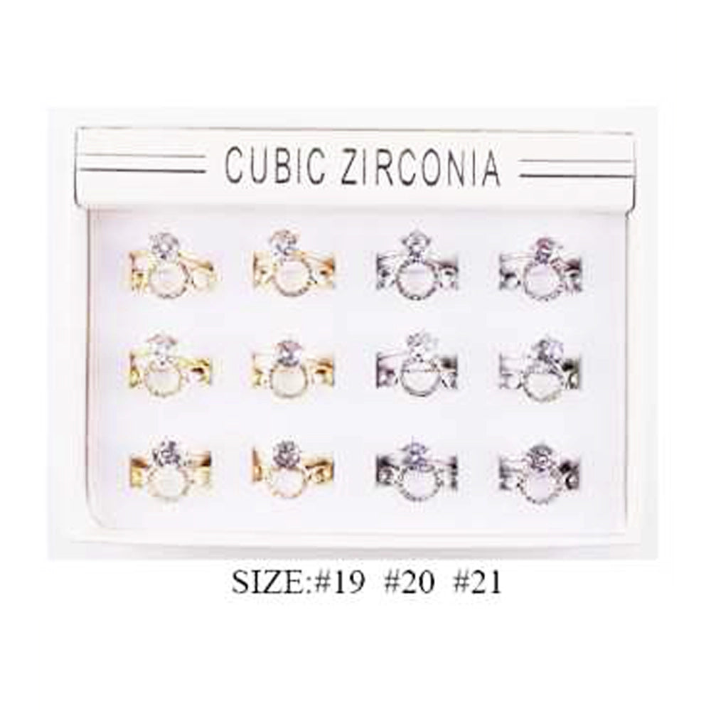 Dazzling Cubic Zirconia Gold-Toned Statement Rings
