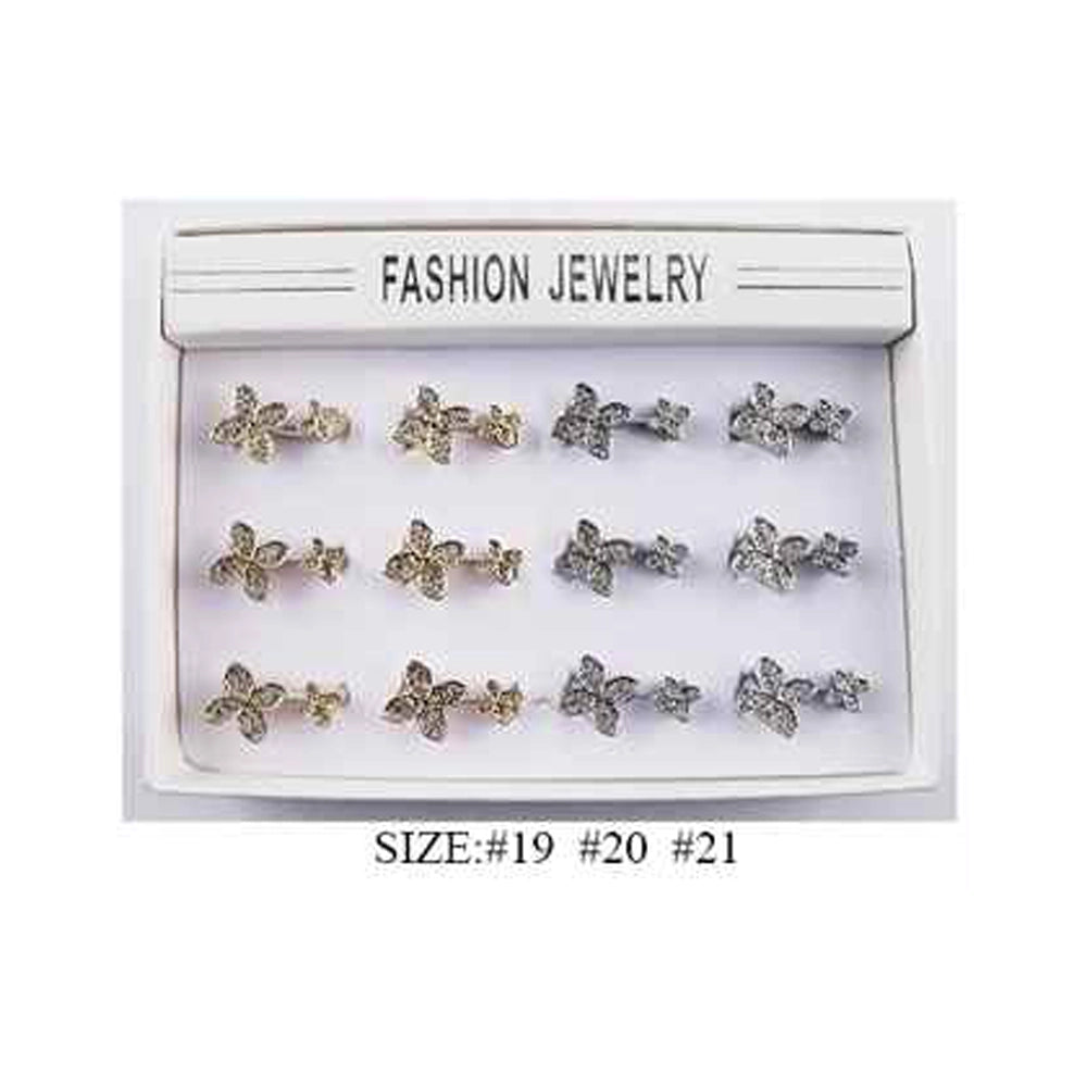 Dainty Crystal Butterfly Open Wrap Ring – Adjustable Statement Jewelry (IRI-962)