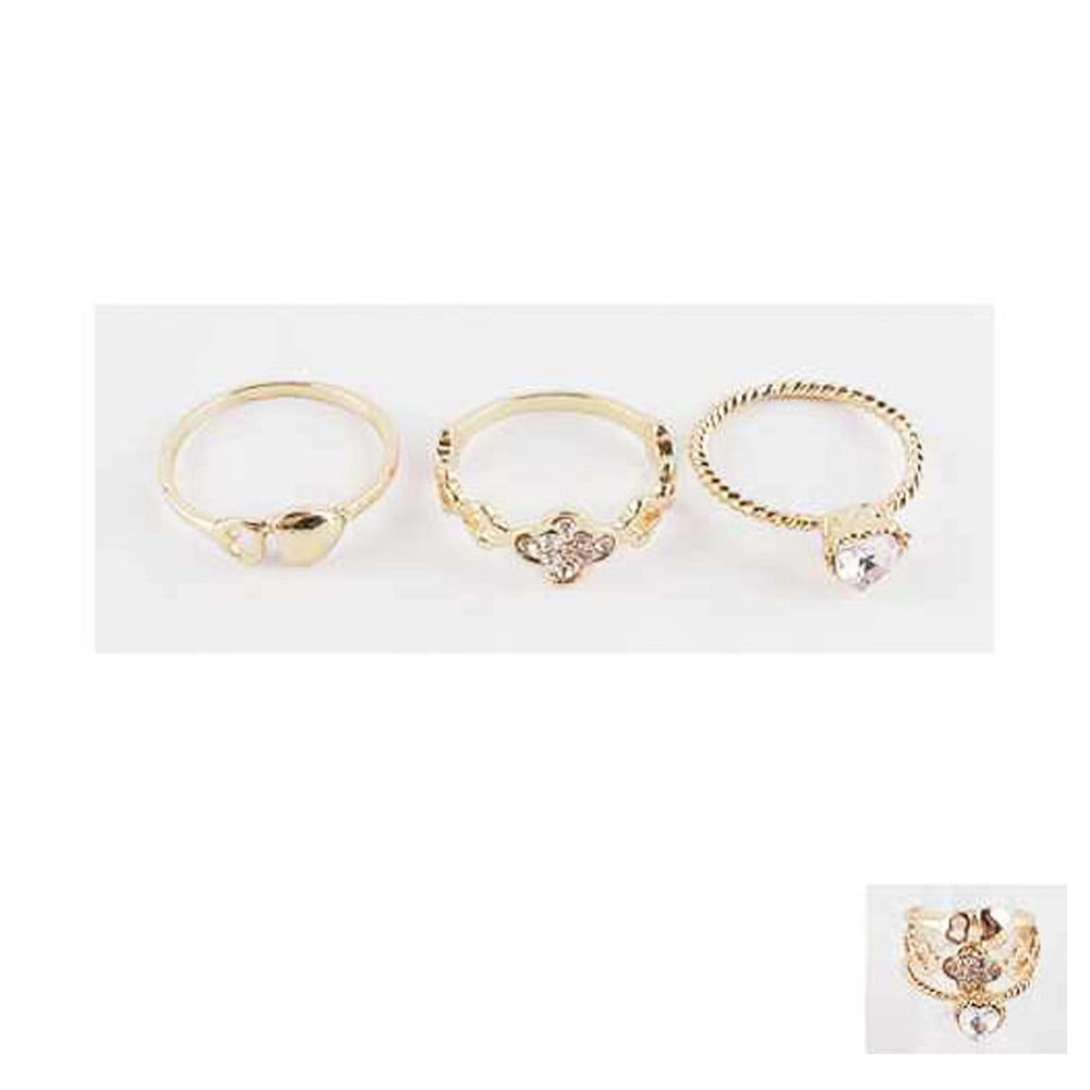 Dazzling 12-Piece Fashion Ring Set | Gold & Silver Rhinestone Stackable Jewelry