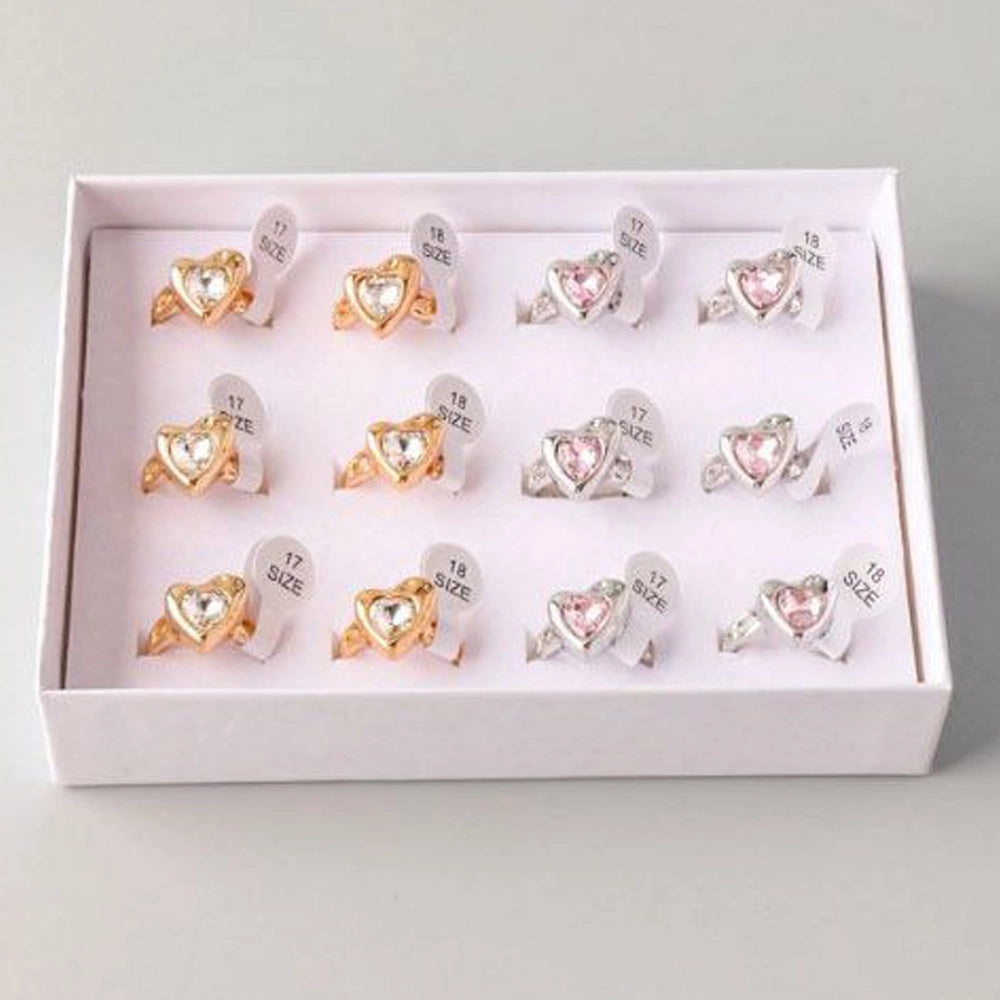 Irresistibly Sweet Heart Gem Ring: Chain Link Style