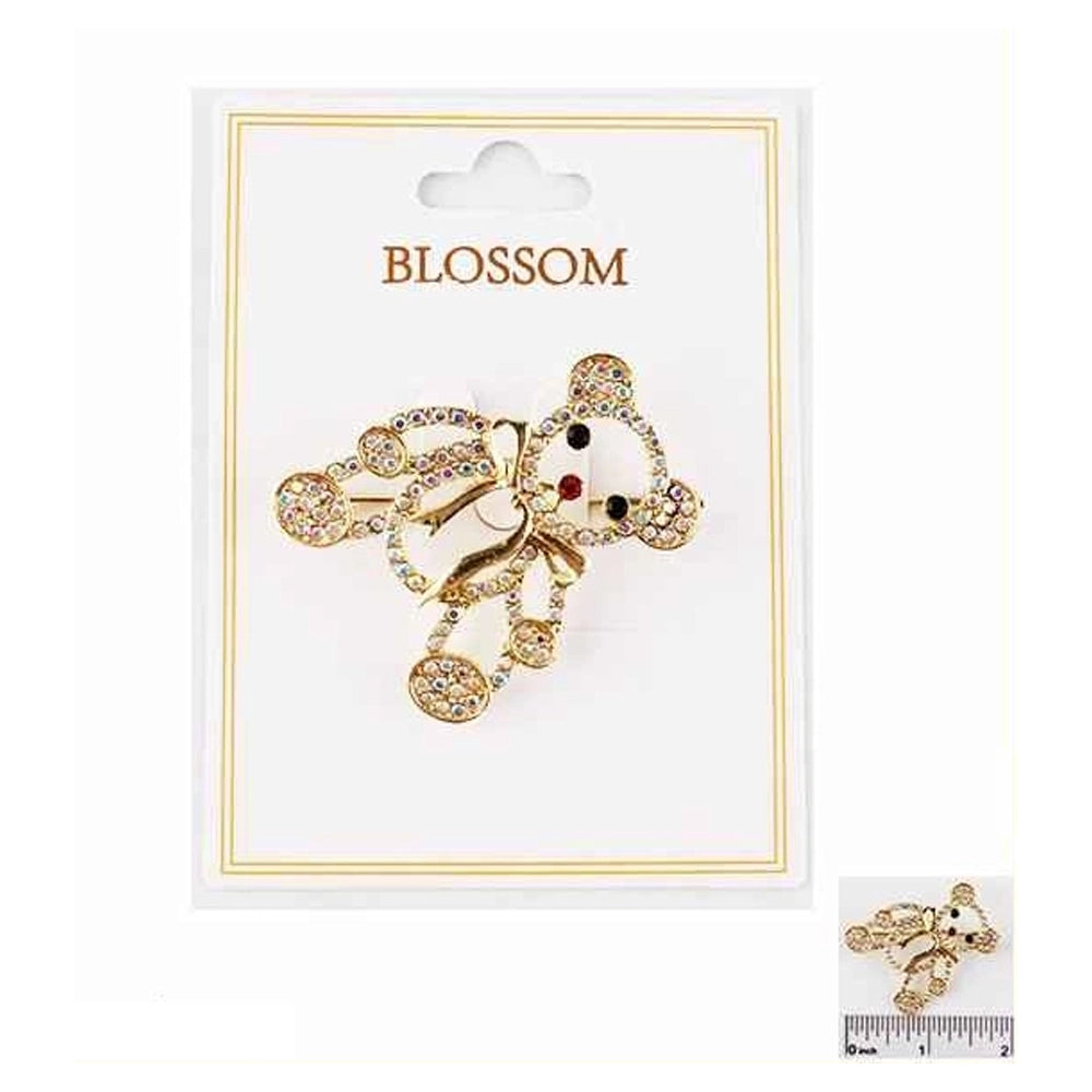 Sparkling Teddy Bear Crystal Brooch Pin | IRO-132