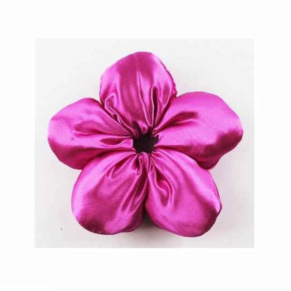 Oversized Magenta Satin Flower Scrunchie | Large Floral Petal Hair Tie for Women (ITW-201BT)