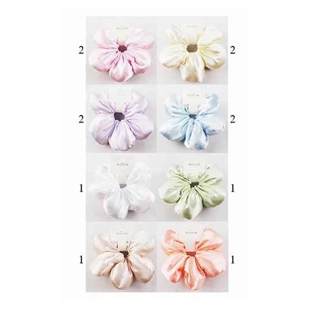 Oversized Floral Silk Satin Scrunchie – Elegant Flower Shape Hair Tie (ITW-201PT)