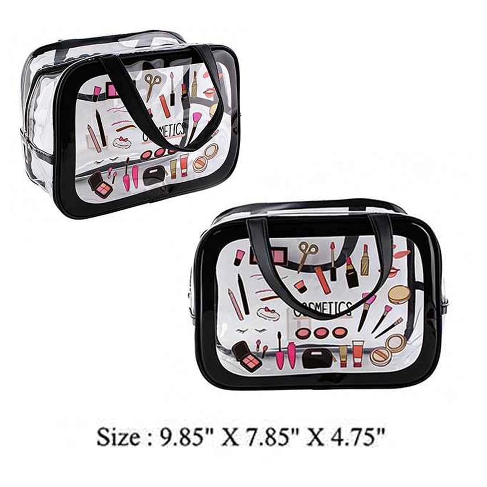 Clear Makeup Bag with Handles, Waterproof TPU Cosmetic Travel Organize – TRUECOLOR WHOLESALE