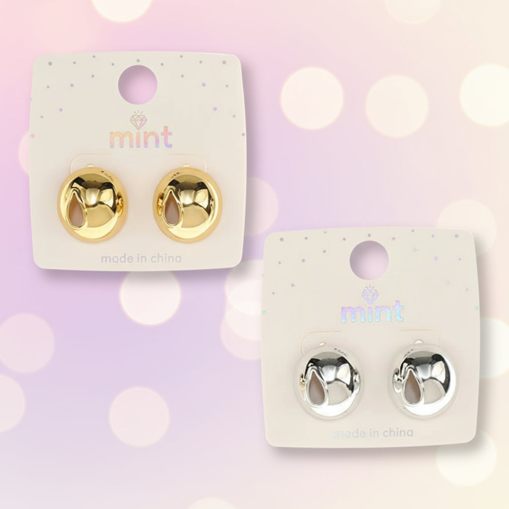 Chic Dome Stud Earrings - Modern High-Shine Finish