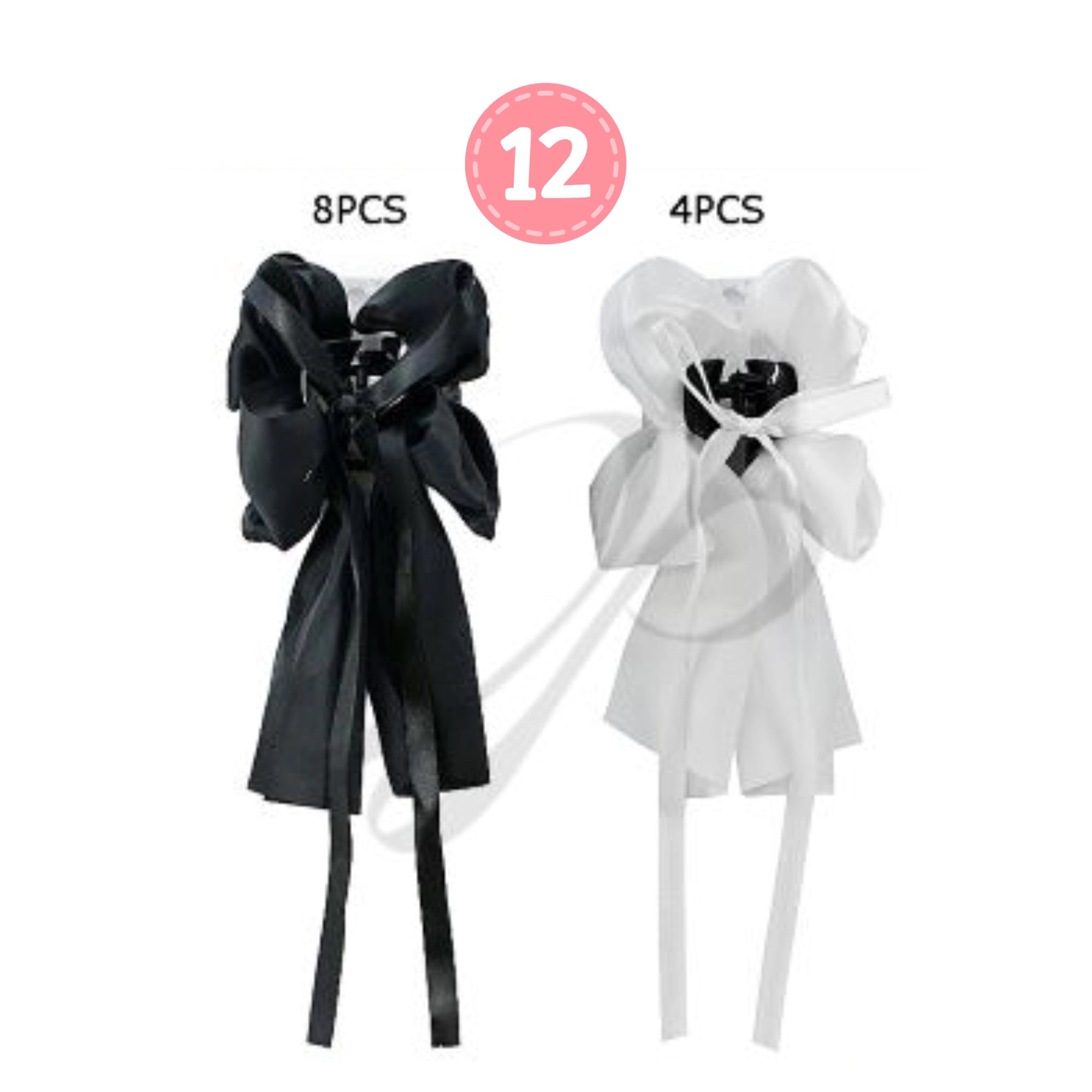 Large Ribbon Hair Clip with Long Tail – Elegant Bow Claw Clip for Women