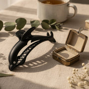 Jumbo Black Dolphin Claw Clip for Secure Updos | 11CM