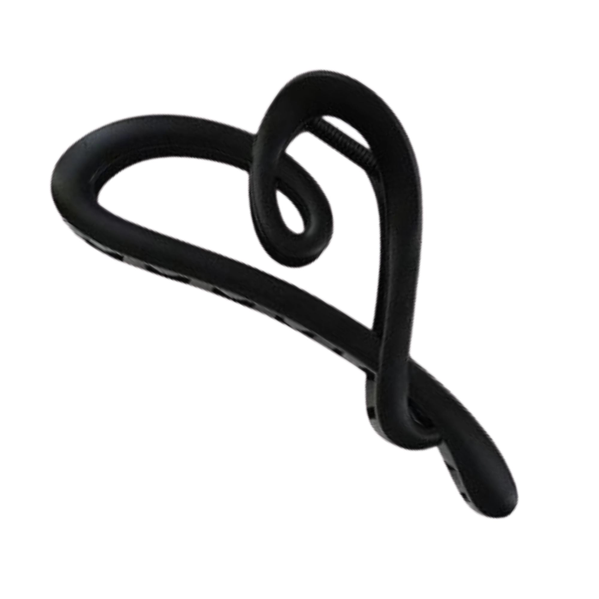Oversized Heart-Shaped Claw Clip in Matte Black