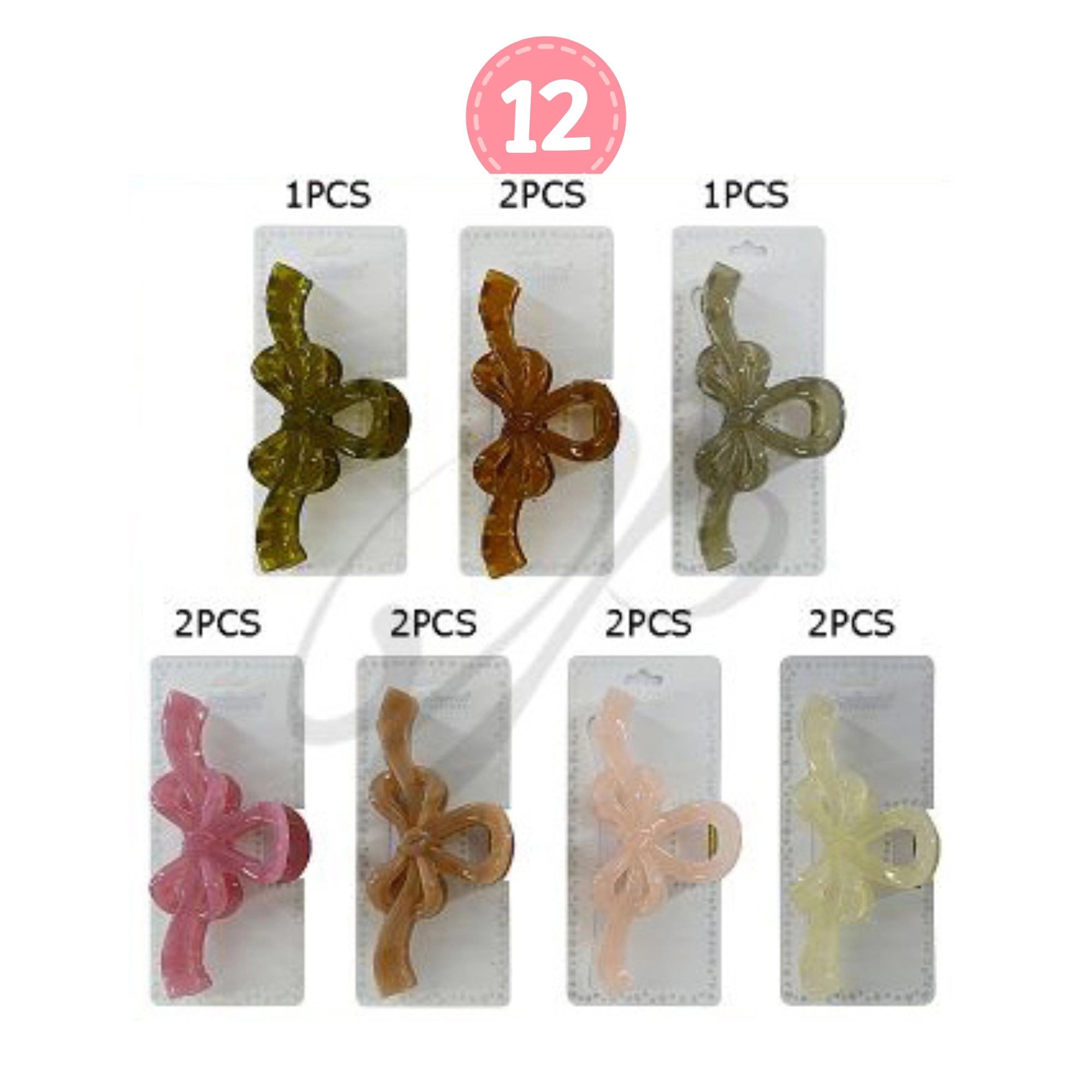 Large Butterfly Bow Hair Claw Clip – Pink Matte Finish