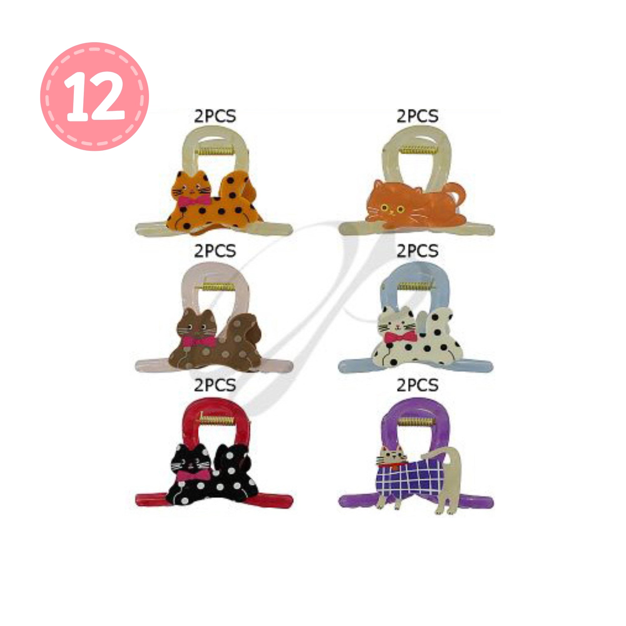 Purrfect Style Polka Dot Cat Hair Claw Clip with Bow | 8CM