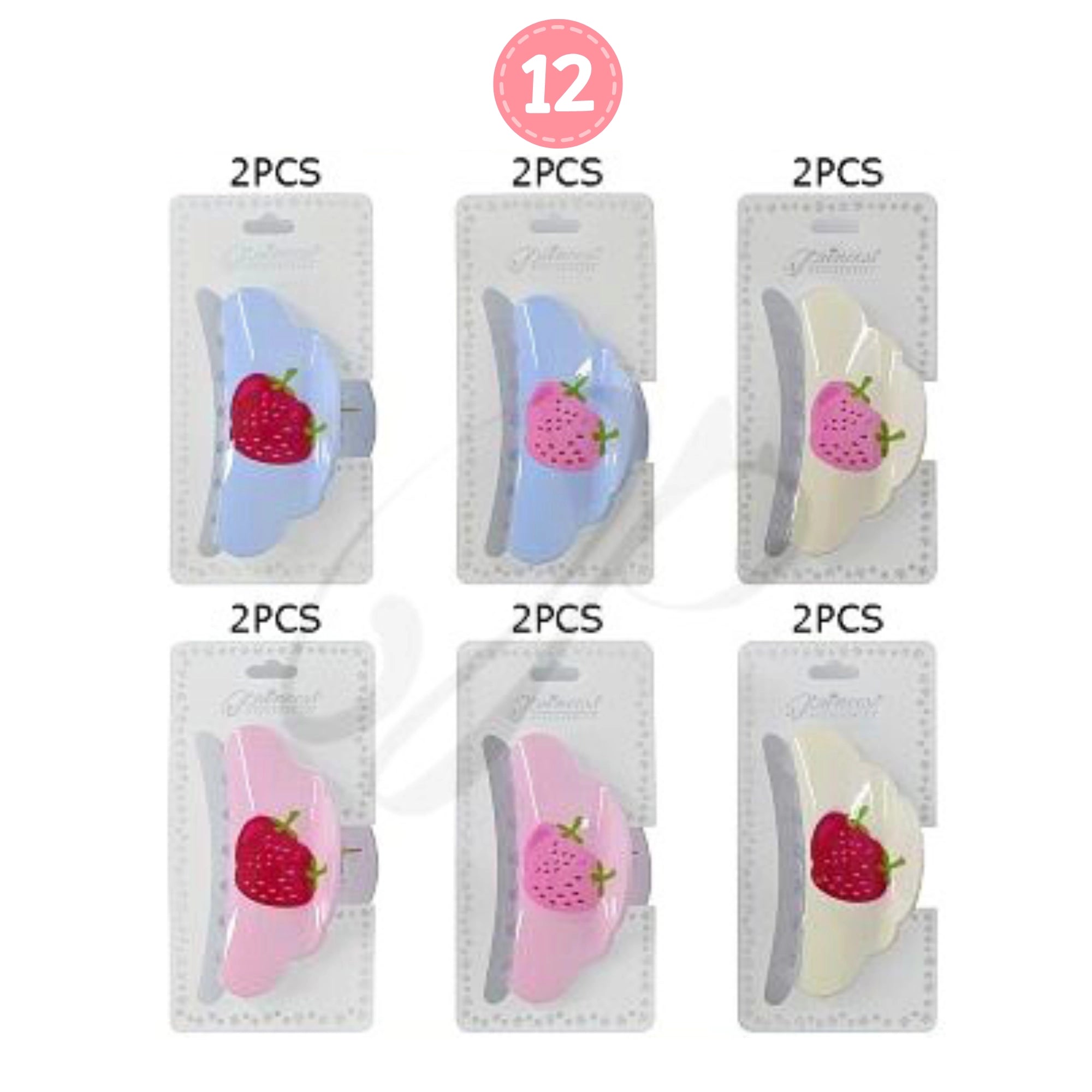 Strawberry Hair Claw Clip Set – Cute Pastel Fruit Design