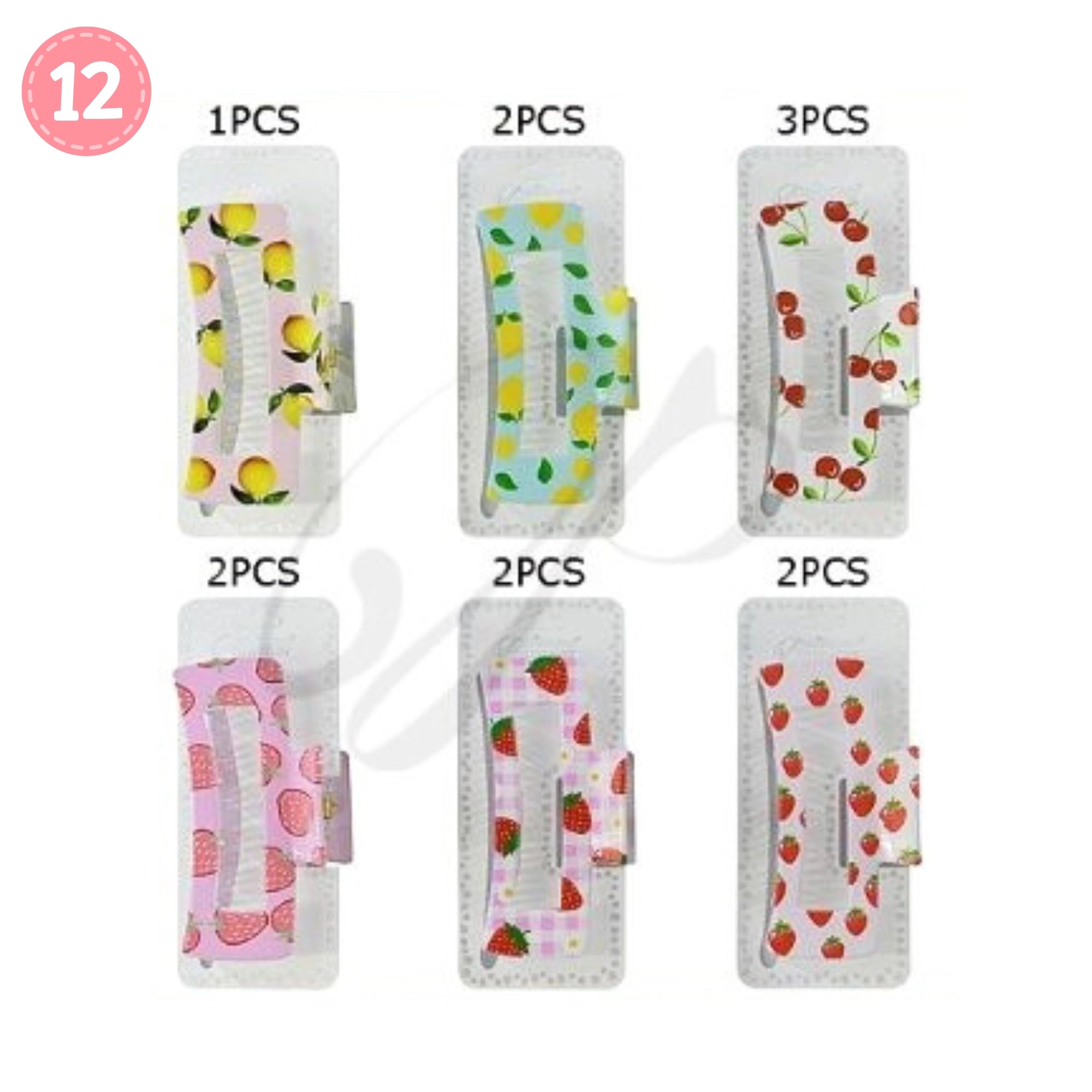 Cherry Hair Claw Clip Set – Cute Fruit Print Large Claw