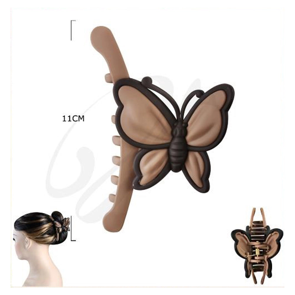 Jumbo Butterfly Hair Claw Clip (11cm) - Matte Neutral Tone