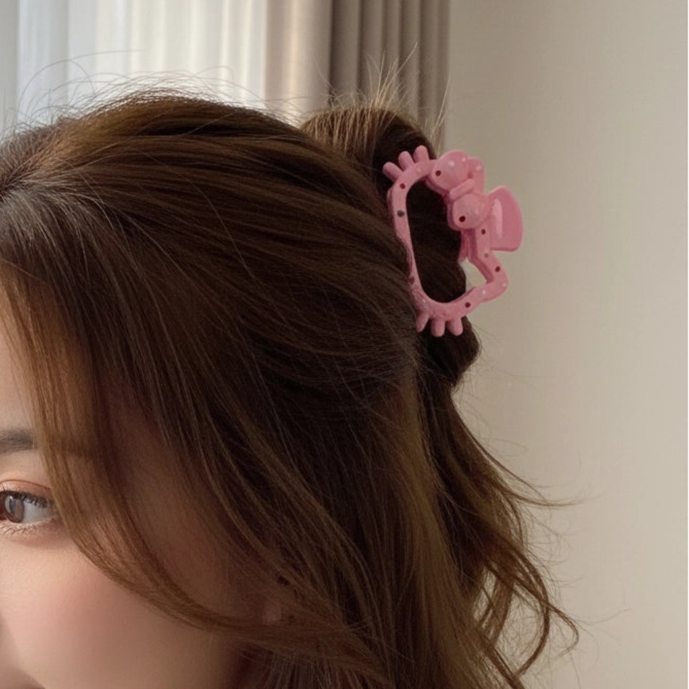 Charming Kitty Silhouette Rhinestone Hair Claw Clip - 8.5cm (JC-11320M0