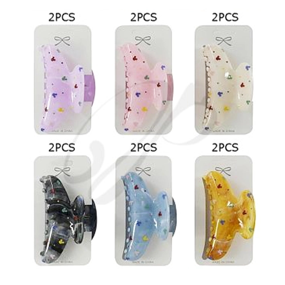 Whimsical Character Print Hair Accessory - 3.5 Inch Colorful Geometric Silhouette Claw Clip (JC-11372M)