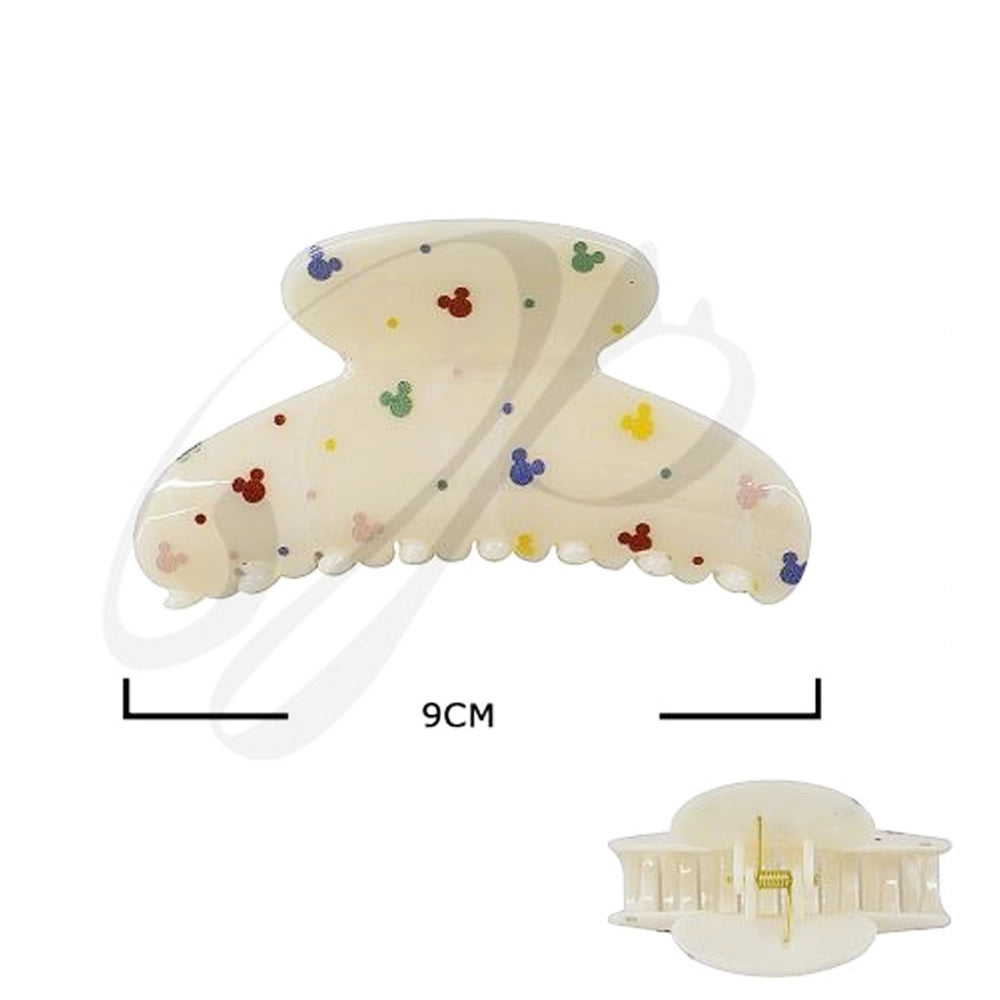 Whimsical Character Print Hair Accessory - 3.5 Inch Colorful Geometric Silhouette Claw Clip (JC-11372M)