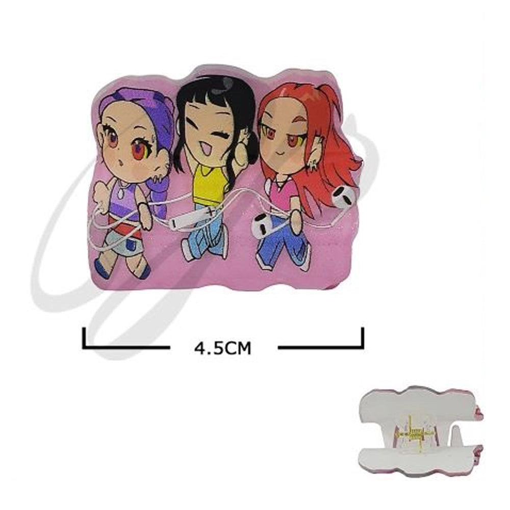 Vibrant Anime-Style Mini Hair Claw Clip – 4.5cm Cartoon Graphic Accessory (JC-11399M)
