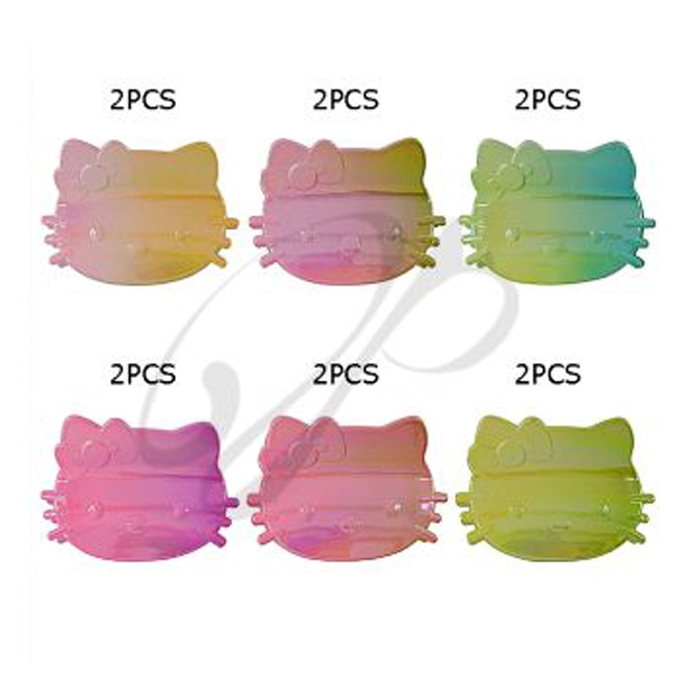Iridescent Kitty Silhouette Hair Claw Clip | 8.5cm Large Gradient Hair Accessory (JC-11405M)