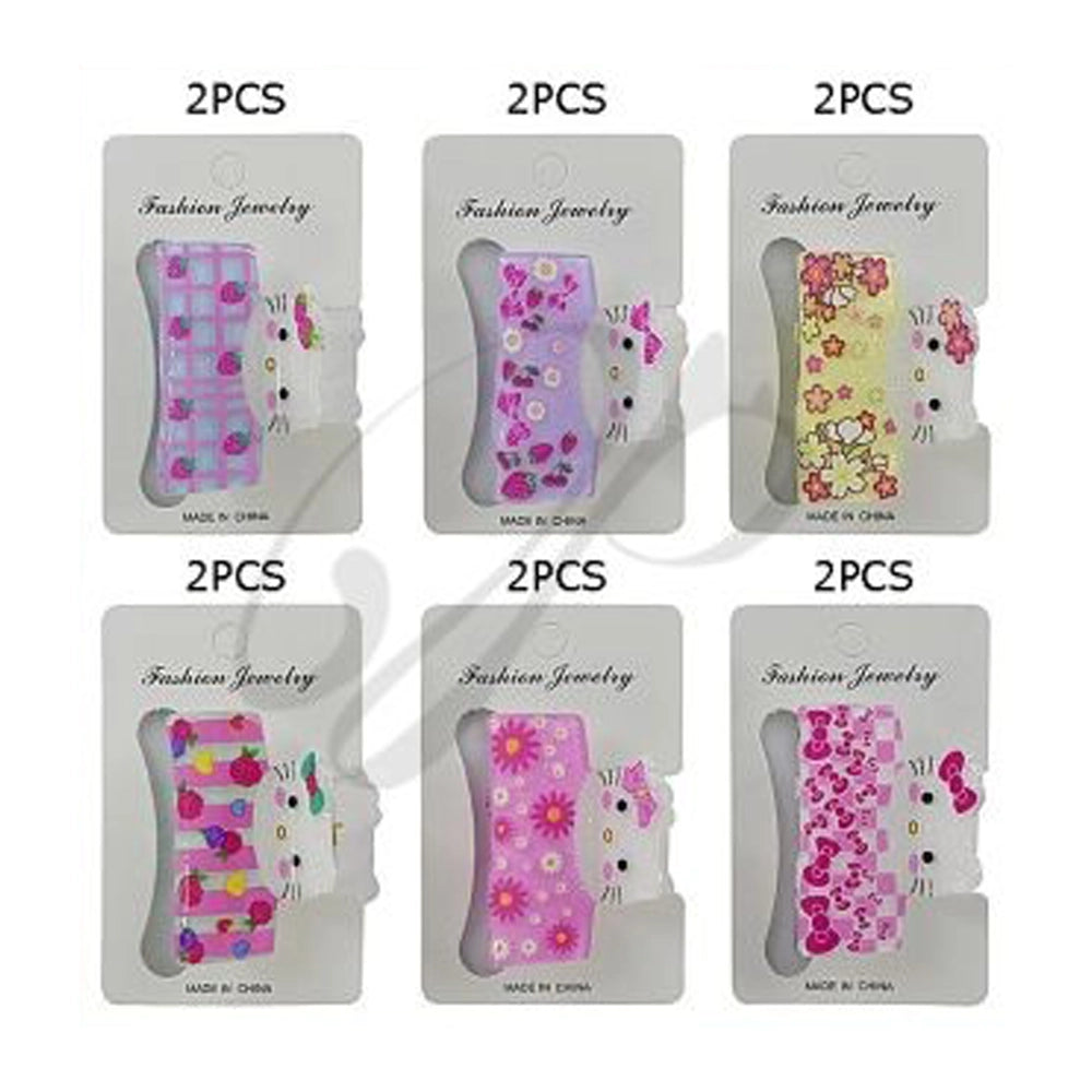 Charming Cartoon Kitten Hair Claw Clip – 4.5cm Small Rectangular Hair Accessory (JC-11427M)