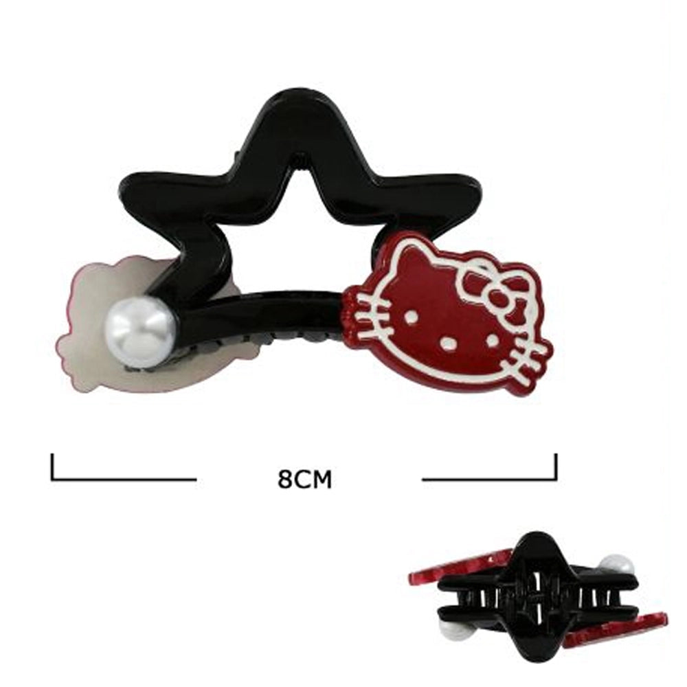 Star-Shaped Hair Claw Clip with Cute Character & Pearl Detail (JC-11450M)